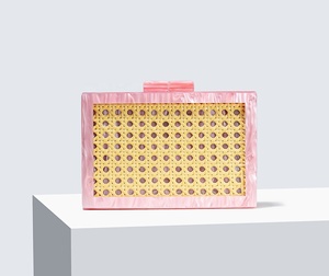 2026 New Fashion Acrylic Chains Patchwork Evening Bag Retro <strong>Green</strong> Box Design Banquet Shoulder <strong>Clutch</strong> Women High Quality 5 Inch - Product Image 4