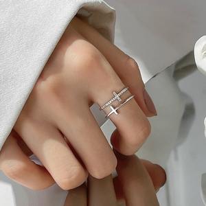 Women Adjustable Double Cross Cubic Zirconia Stackable Promise <strong>Rings</strong> Christian <strong>Ring</strong> Faith Hope <strong>Love</strong> Cross Religious <strong>Ring</strong> Gift - Product Image 1