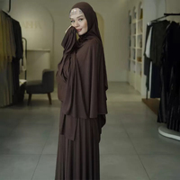 Ensemble de robes de vêtements islamiques à la mode R-421 tissu en jersey de qualité supérieure longueur de plancher élastique à manches longues élégant avec jupe