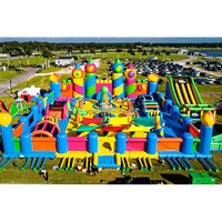 Grand château gonflable coloré pour enfants, jeux de parc d'attractions pour enfants