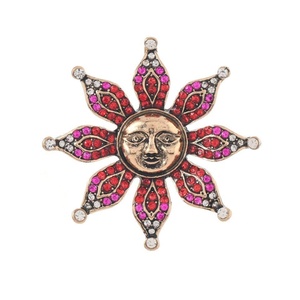 Broche de aleación con diamantes de sol y luna, estilo payaso vintage, accesorio único metálico para traje de la serie Circus - Product Image 5