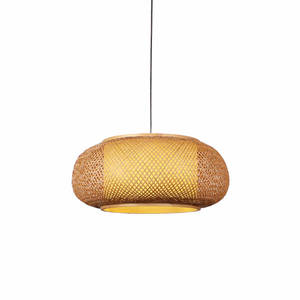 Abat-jour en bambou ovale large, luminaire suspendu minimaliste oriental, <span class=keywords><strong>lampe</strong></span> rustique pour restaurant, villa, hôtel en bord de mer, décoration - Product Image 1
