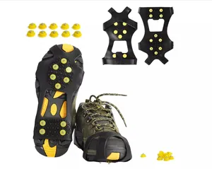 Outdoor Silicone Anti Slip Ice Shoe Boot Grips Elastic Non slip Crampon Snow Spikes