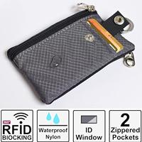 Gantungan Kunci Tempat Kartu Kanvas Multifungsi Baru Dompet Mini Ultra-tipis Anti-pemindaian RFID Kompak Tahan Air
