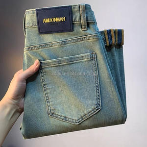 <span class=keywords><strong>Jeans</strong></span> in cotone Denim 100% da uomo di marca Custom Designer italiano, <span class=keywords><strong>Jeans</strong></span> di alta qualità da uomo con doppia pietra lavata - Product Image 2