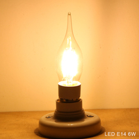 Ampoule à filament LED dimmable 2W 4W 6W 360 degrés C35 C35L E10 E11 E12 E14 E17 B15