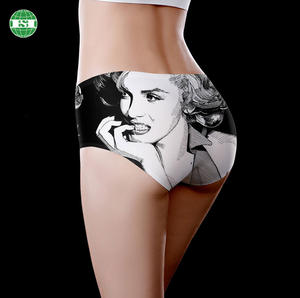 กางเกงชั้นในไร้รอยต่อสำหรับผู้หญิงชุดชั้นในสตรีพิมพ์ลายซับลิเมชันใบหน้าเซ็กซี่ออกแบบได้ตามต้องการ - Product Image 4