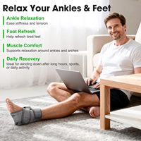 Coussin chauffant pour la cheville avec 6 niveaux de chaleur et 3 modes de vibration, masseur sans fil 3 en 1 pour la cheville, le pied et le mollet pour soulager la douleur