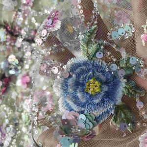 Chất Lượng Cao Vàng Lưới Thêu Vải Tuyn Ren Vải Châu Phi Sequins Ren Cho Nigeria Wedding Party Dress Thêu Mô Hình - Product Image 6