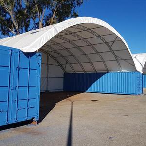 Abri de conteneur maritime <span class=keywords><strong>en</strong></span> acier 40x40 avec double treillis, tente dôme pour conteneur de 40 pieds avec paroi arrière - Product Image 5