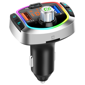 Transmisor FM para coche con Bluetooth, carga rápida de tres puertos PD+QC3.0, reproductor de MP3 para coche, manos libres - Product Image 1