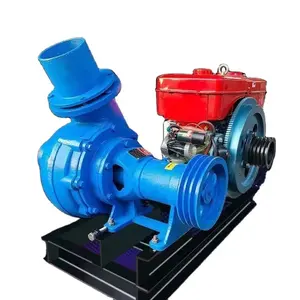 Horizontal small diesel engine sand pump mobile pond dredging sand suction machine