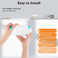 Paquete de 6 Lámparas de Techo Empotradas LED de Aluminio Modernas, Delgadas, con Cambio de Color 5CCT, IP44, para Interiores, Hogar, Oficina, Hotel