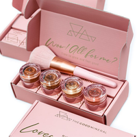Boîte d'expédition personnalisée haut de gamme réutilisable pour ensemble de maquillage cosmétique, emballage éponge, fermeture magnétique, pelliculage mat, carton ondulé, revêtement UV
