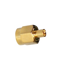 Conector coaxial electrónico, conector coaxial SMA RF macho recto chapado en oro para cables RG405 RG086