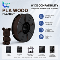 Filamen Kayu Becreative PLA 1.75mm 1kg Walnut Oak Kayu Alami Warna Tunggal FDM Printer 3D Pencetakan Cetakan Ketahanan Tinggi Grosir