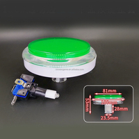 Bouton plat en plastique de 100 mm, bouton poussoir éclairé par LED 12 V, interrupteur à réinitialisation automatique, arcade pour