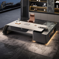 Meubles de bureau modernes minimalistes, bureau de direction en forme de L avec rangement pour PDG, solutions de mobilier de bureau tout-en-un