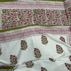 Housse de lit en coton 100% imprimé à la main, réversible, moderne, lavable, motif floral de Jaipur - Product Image 4