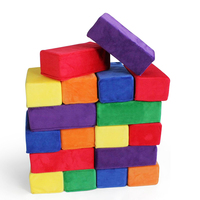Ensemble de meubles de jeu pour salle de jeux, 24 blocs de construction DIY pour enfants, 8,25x4,25x3 pouces, mousse douce recouverte de tissu en peluche pour empilage