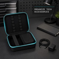 Étui de transport rigide multi-tailles avec fermeture éclair et sangles élastiques pour accessoires électroniques et équipement portable