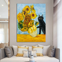 Vente en gros de peintures murales impressionnistes abstraites modernes personnalisées sur une grande toile peinte à la main avec des fleurs Dafen Reproduction Picasso