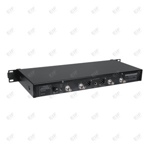 Micrófonos inalámbricos UHF de doble canal metálicos con 4 antenas, señal estable a 120 metros de distancia, ADX800, ideales para iglesias. - Product Image 2