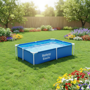 Piscina Rectangular Inflable Reforzada para Exteriores, con Marco <span class=keywords><strong>de</strong></span> Acero Inoxidable, Ecológica y Resistente, para Niños y Uso Doméstico - Product Image 1