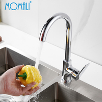 Robinet de cuisine en laiton monté sur le pont, robinet de cuisine à poignée unique pour hôtel, avec eau chaude et froide, directement de l'usine Momali
