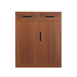 Classeur moderne en métal de couleur <span class=keywords><strong>bois</strong></span> avec 2 tiroirs et étagères armoire de rangement réglable en acier pour bureau - Product Image 2