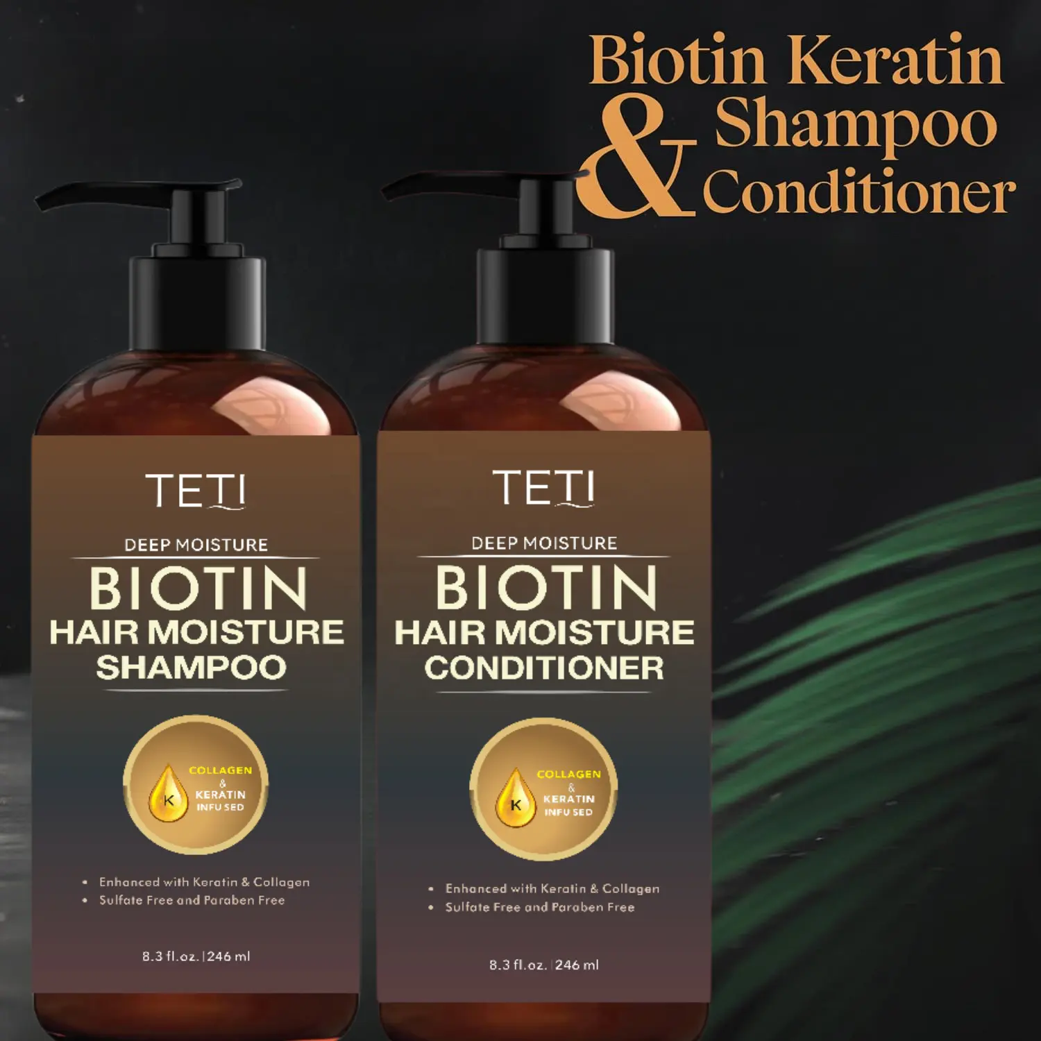 Biotin-Haarwachstums-Shampoo Deluxe-Haarpflegeset Produkt Shampoo- und Conditionerset