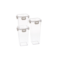 Contenants de stockage alimentaire en PET transparent avec couvercles hermétiques, empilables, multi-tailles, pour pâtes, céréales, collations, cuisine, vente en gros