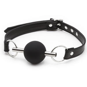 Produit phare : Équipement de bondage SM unisexe pour adultes, bâillon boule avec sangle <span class=keywords><strong>en</strong></span> cuir PU, jouets de contrainte pour couples fétichistes - Product Image 5