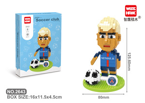 HY Figurines de joueurs de football en briques, Pedri <span class=keywords><strong>Messi</strong></span> <span class=keywords><strong>Bale</strong></span> Kaka, mini blocs de construction, figurines à assembler, jouets de collection, Juguetes - Product Image 3