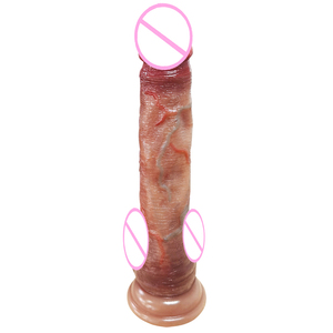 Lu adulto morbido femminile masturbatore vibrazione riscaldamento del pene Dildo fatto di Gel di Silicone liquido eccitando giocattoli sessuali - Product Image 2