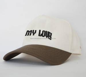 Casquette Snapback Unisexe 5 Panneaux Bicolore 100% Coton Visière Plate Style Décontracté Mode Adulte Sports de Plein Air Hip Hop Broderie 3D - Product Image 3