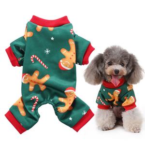 Estilo nórdico Cat <span class=keywords><strong>Dog</strong></span> Pijama Gingerbread Man Print Alta Qualidade Algodão <span class=keywords><strong>4</strong></span> Calças Pernas Moderno Padrão Animal Bonito para Pequenos Animais de Estimação - Product Image 1