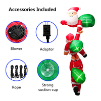Nouvelles décorations de Noël gonflables au design unique pour l'extérieur : Trois Pères Noël escaladeurs gonflables pour Noël