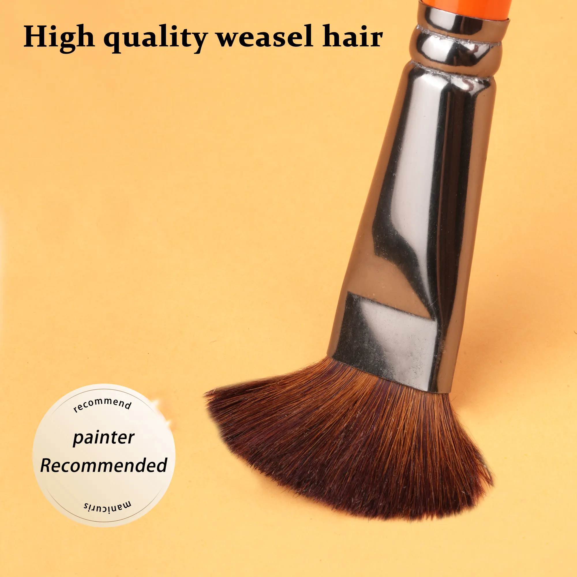 Manufactures 6 Pcs Long-Handle Paint Brushes Filbert Brush Detail Oil Painting Artist Oil Brush Nylon Weasel Hair Plastic Handle