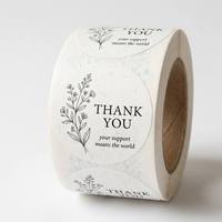 Rollo de pegatinas de agradecimiento con diseño de flores, etiquetas personalizadas para pequeñas empresas, pegatinas autoadhesivas impermeables para sobres de correo, XGS, 500 Uds.