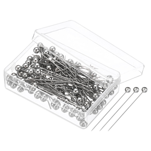 100Pcs/Box 38cm Colorful Round Pearl Head Needles Stitch Straight Push <b>Sewing</b> <b>Pins</b> for Dressmaking DIY <b>Sewing</b> Positioning Tools - Product Image 1