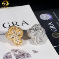 Vente en gros de bijoux de qualité supérieure en argent sterling 925 pour hommes, bague croix Hip Hop Moissanite