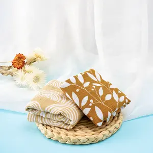 Hot Sale Eco-friendly 2 Layer Swaddle Muslin Wrap Blanket Baby Newborn Baby Muslin Swaddle Blanket