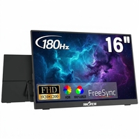 Moniteur de jeu portable de 16 pouces, 1920X1200P FHD, 180Hz, gamme de couleurs 100 SRGB, écran brillant pour ordinateur portable, smartphone, Xbox