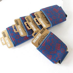 Custom Logo 5mm Foldable Neoprene Beer Can Cooler Bag Insulated Koozee <b>Collapsible</b> Can Holder for Party Insert Card - Product Image 4