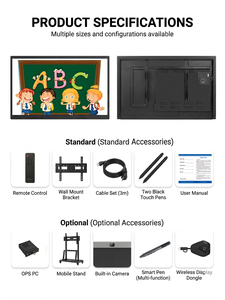 Tableau blanc interactif numérique intelligent tout-en-un à 20 points tactiles pour l'enseignement scolaire, 75'', 4K, Android, Windows OS - Product Image 6