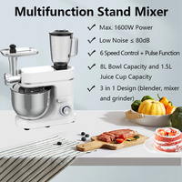 Mélangeurs de nourriture multifonctionnels pour cuisine domestique 1600W 8L Mélangeur sur socle électrique pour presser, broyer la viande, mélanger 3 en 1 Mélangeur à gâteaux