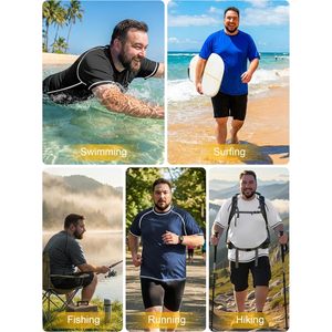 FOXA Mens Big And Tall Swim Shirt UPF 50+ Rash Guard Short Sleeve Quick Dry Fishing T-Shirt 2XL 8XL - Product Image 6