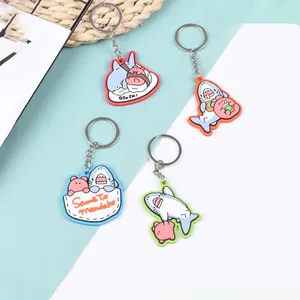 Desent Custom Logo Soft Rubber PVC Plastic Keychain Ring Fashion 2D 3D Cute Cartoon Personalised Keychains For Promotional Gifts
