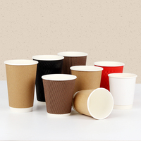 Gobelet en papier personnalisé, réutilisable, écologique, recyclable, à paroi ondulée, enduit de PE, de qualité alimentaire, pour la tequila et le vin, avec impression de logo personnalisée